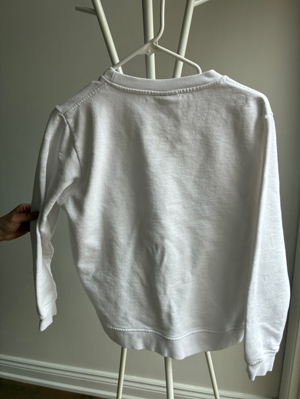 Ganni White Sweatshirt with Pink Logo and Green Graphic - Picture 4 of 5